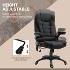 Vinsetto Massage Recliner Chair Heated Office Chair with Six Massage Points Linen-Feel Fabric 360° Swivel Wheels Black - anydaydirect