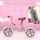 HOMCOM Balance Bike for Toddlers, No Pedal Training Bicycle for Walking Skills Development, Pink - anydaydirect