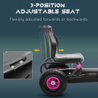 HOMCOM Children Pedal Go Kart, Racing Go Cart w/ Adjustable Seat, Inflatable Tyres, Shock Absorb, Handbrake, for Kids Aged 5-12, Pink - anydaydirect