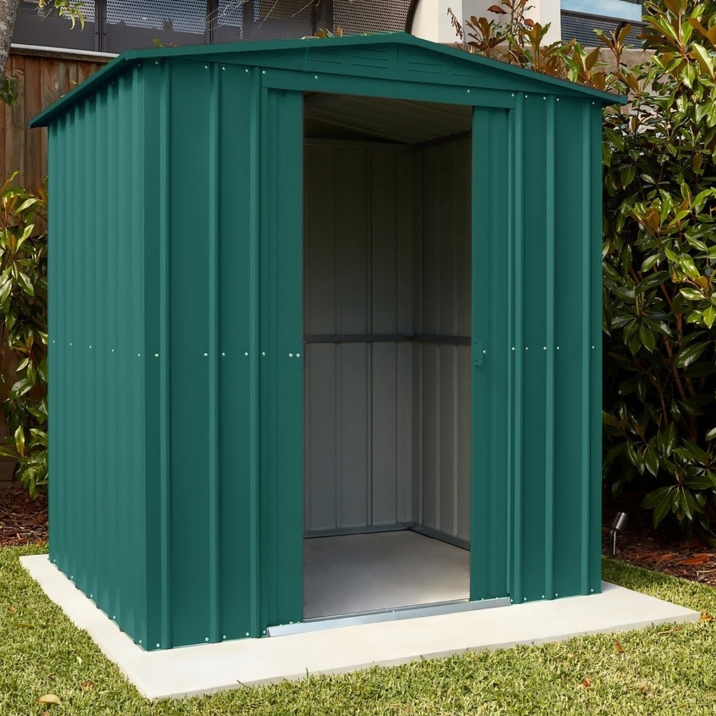 Premium Globel 6x5ft Green Apex Metal Garden Shed - anydaydirect