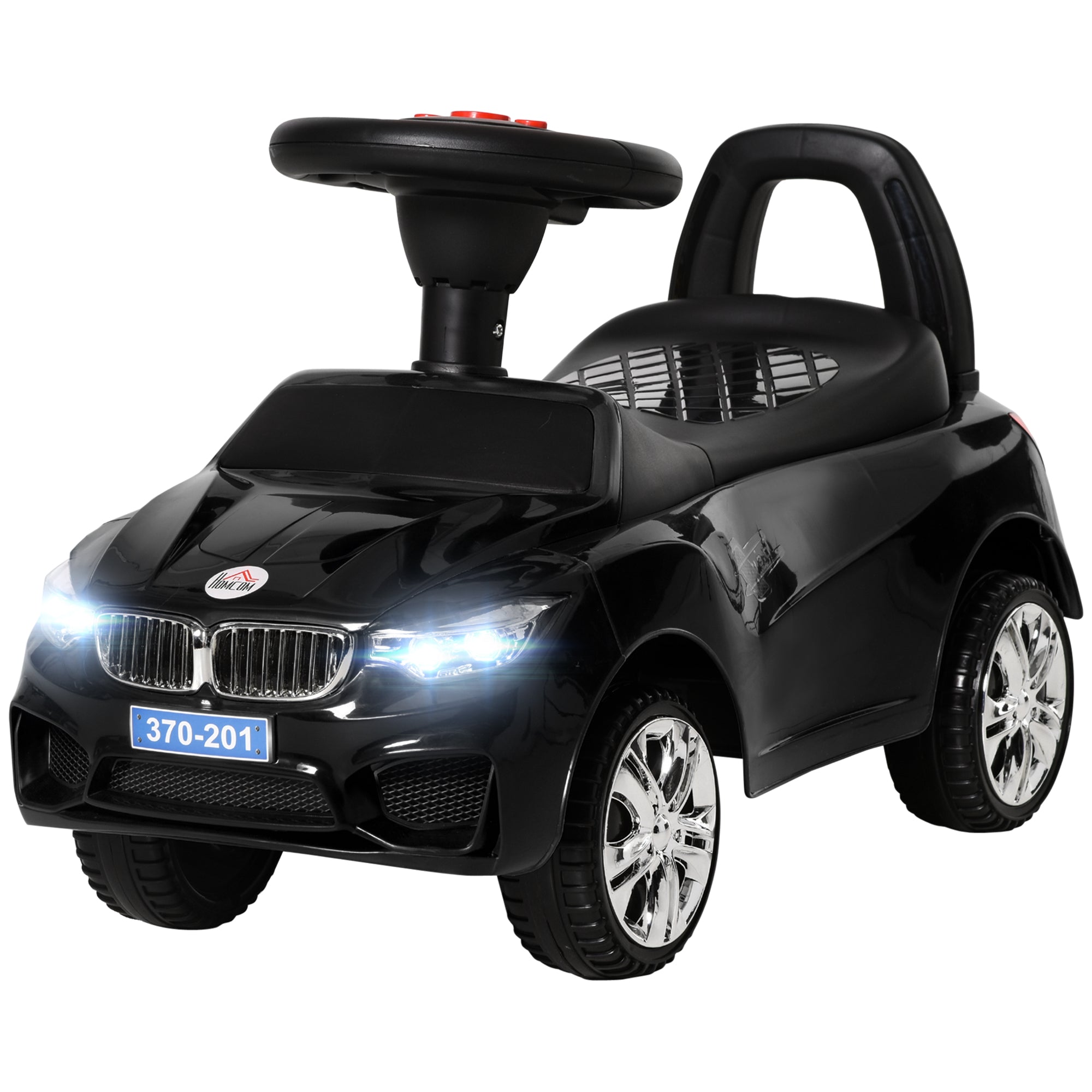 HOMCOM Ride-On Car, Baby Toddler Walker, Foot to Floor Sliding Car, Easy-Glide Wheels, Safe Design, Black. - anydaydirect