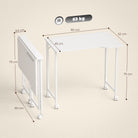 HOMCOM Small Folding Desk, with Wheels - White Wood-Effect - anydaydirect