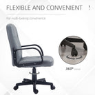 HOMCOM Swivel Executive Office Chair PU Leather Computer Desk Chair Office Furniture Gaming Seater - Grey - anydaydirect