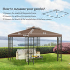 Outsunny 3x3 m Double-Tier Canopy Top Replacement-Coffee - anydaydirect