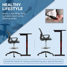 Vinsetto Ergonomic Mesh Back Drafting Chair Draughtsman Chair with Adjustable Height, Grey - anydaydirect
