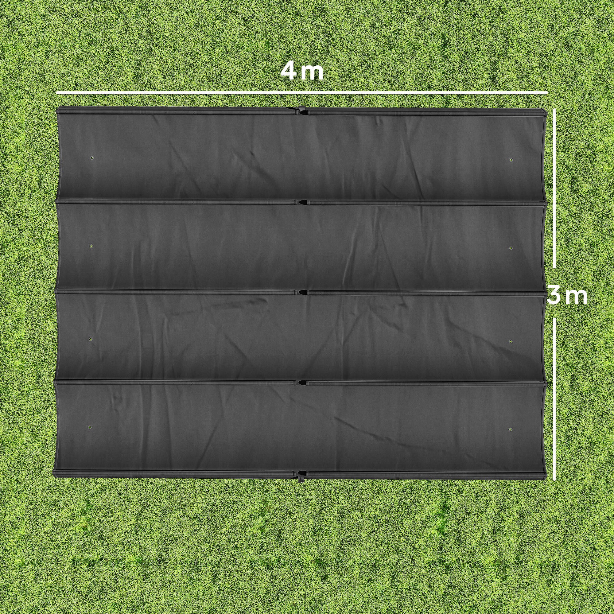 Outsunny Retractable Pergola Canopy Only, 3.92 x 3.5 m, UV30+ Replacement Canopy Cover for 4 x 3 m Pergola, Dark Grey - anydaydirect