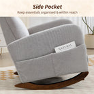 HOMCOM Corduroy Rocking Armchair - Grey - anydaydirect