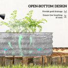Outsunny Galvanised Raised Garden Bed, Metal Planter Box with Safety Edging, for Flowers, Herbs, Succulents, Silver - anydaydirect