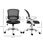 Vinsetto Office Chair Mesh Swivel Desk Chair with Lumbar Back Support Adjustable Height Armrests Black - anydaydirect