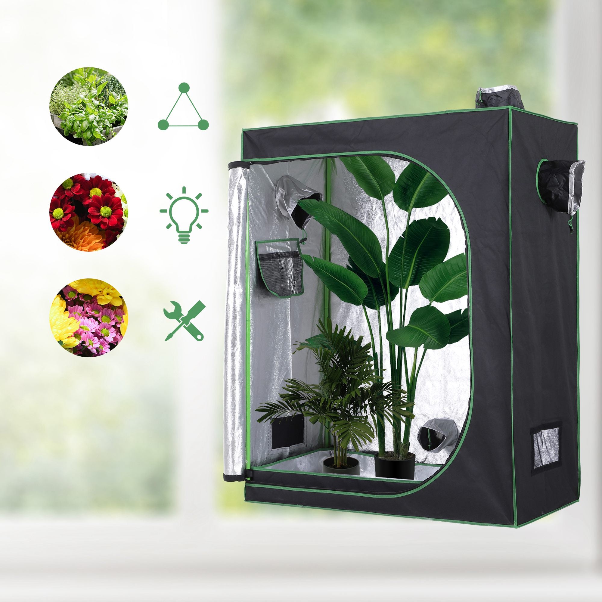 outsunny grow tent Outsunny Grow Tent: Adjustable Vents & Floor Tray – anydaydirect