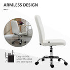 Vinsetto Armless Faux Leather Office Chair - White - anydaydirect