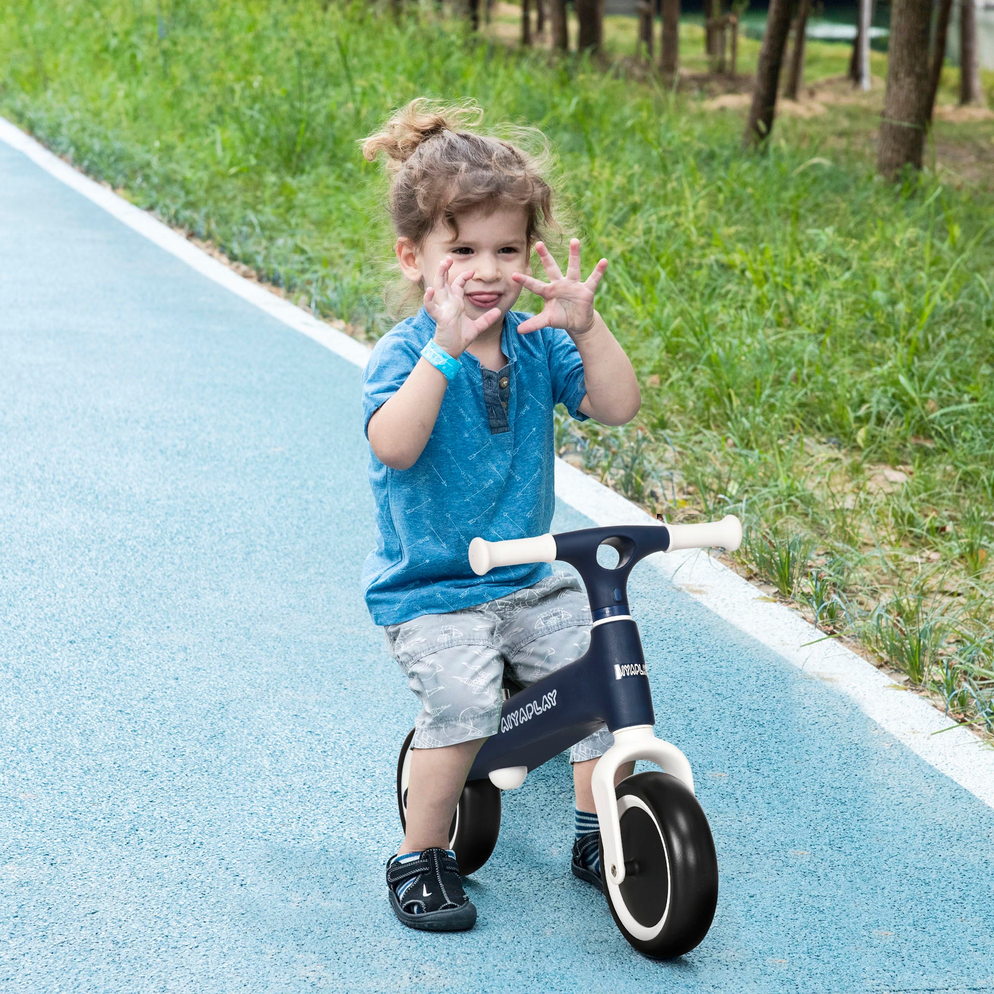 AIYAPLAY Toddler Balance Bike, Adjustable Seat for Ages 1.5-3, Lightweight Design, Sky Blue - anydaydirect