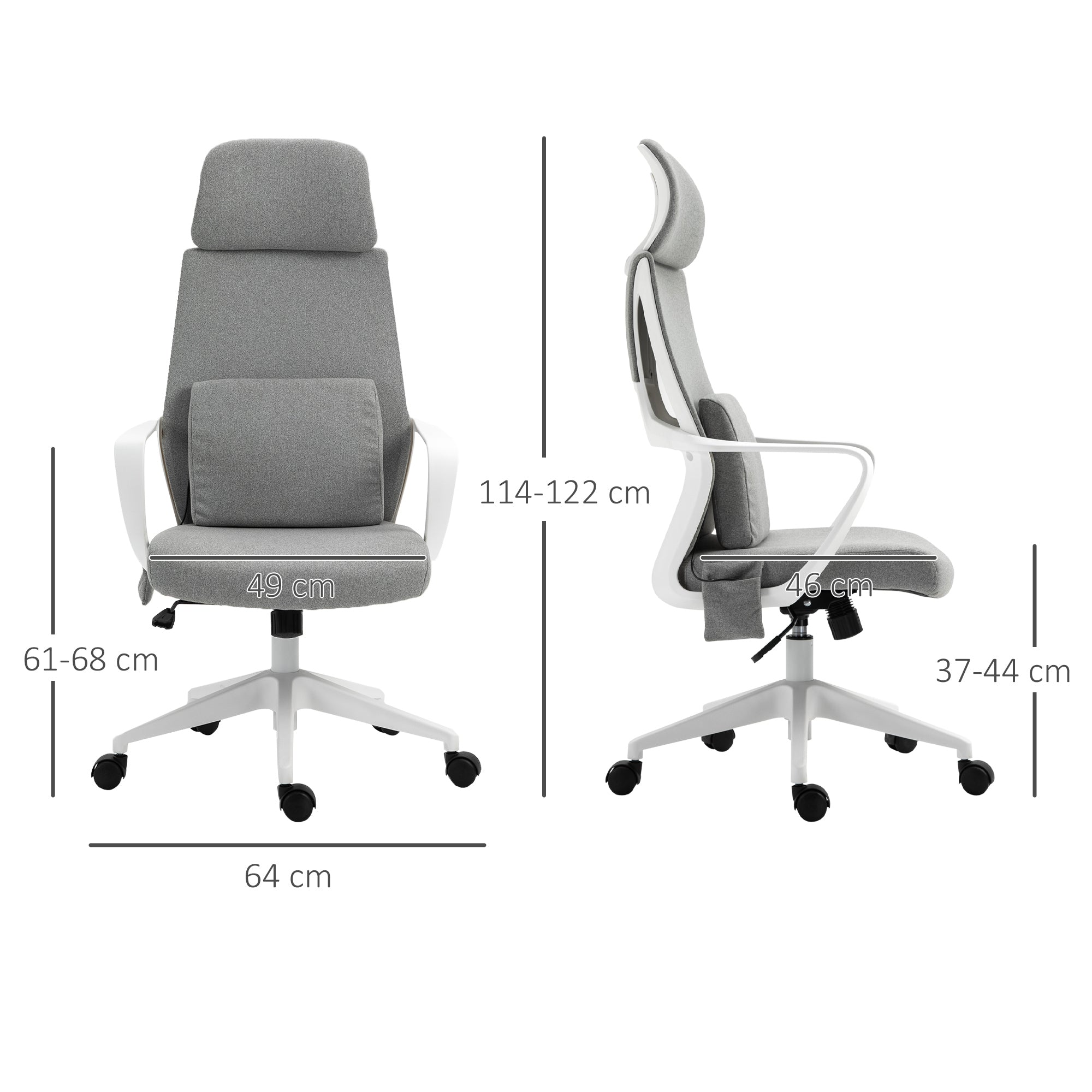 Vinsetto Massage Pillow Office Chair - Grey - anydaydirect