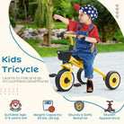 AIYAPLAY Toddler Trike: Adjustable Seat, Storage Basket & Bell, Durable Tricycle for 2-5 Years, Sunny Yellow - anydaydirect