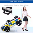 HOMCOM 12V Kids Portable Electric Ride On Police Car with Parental Remote Control Siren Flashing Lights USB Bluetooth for 3-6 Years White - anydaydirect