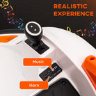AIYAPLAY 360° Rotation Kids Bumper Car, 12V Waltzer Car with Remote Control, Dual Joysticks, Music Lights - Orange - anydaydirect