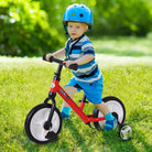 HOMCOM Toddler Balance Bike: Durable PP Frame with Removable Stabilisers, Vibrant Red - anydaydirect