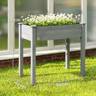 Outsunny Raised Bed for Garden, Wooden Elevated Planter Box with Bed Liner, for Flower Vegetable Herb, Dark Grey - anydaydirect