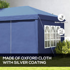 Outsunny 3 x 6m Pop-Up Gazebo, with Curtain Walls and Windows - Blue - anydaydirect