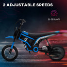 HOMCOM 24V Electric Motorbike with Twist Grip Throttle, Music, Horn, 12" Pneumatic Tyres, 16km/h Max Speed - Blue - anydaydirect