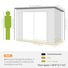 Outsunny 3.7 x 7.9ft Galvanised Steel Shed, with Latched Door and Padlock - Oak - anydaydirect