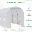 Outsunny 3.5 x 2 x 2 m Polytunnel Greenhouse, Walk-in Green House for Garden with Mesh Windows, Galvanised Steel Frame, White - anydaydirect