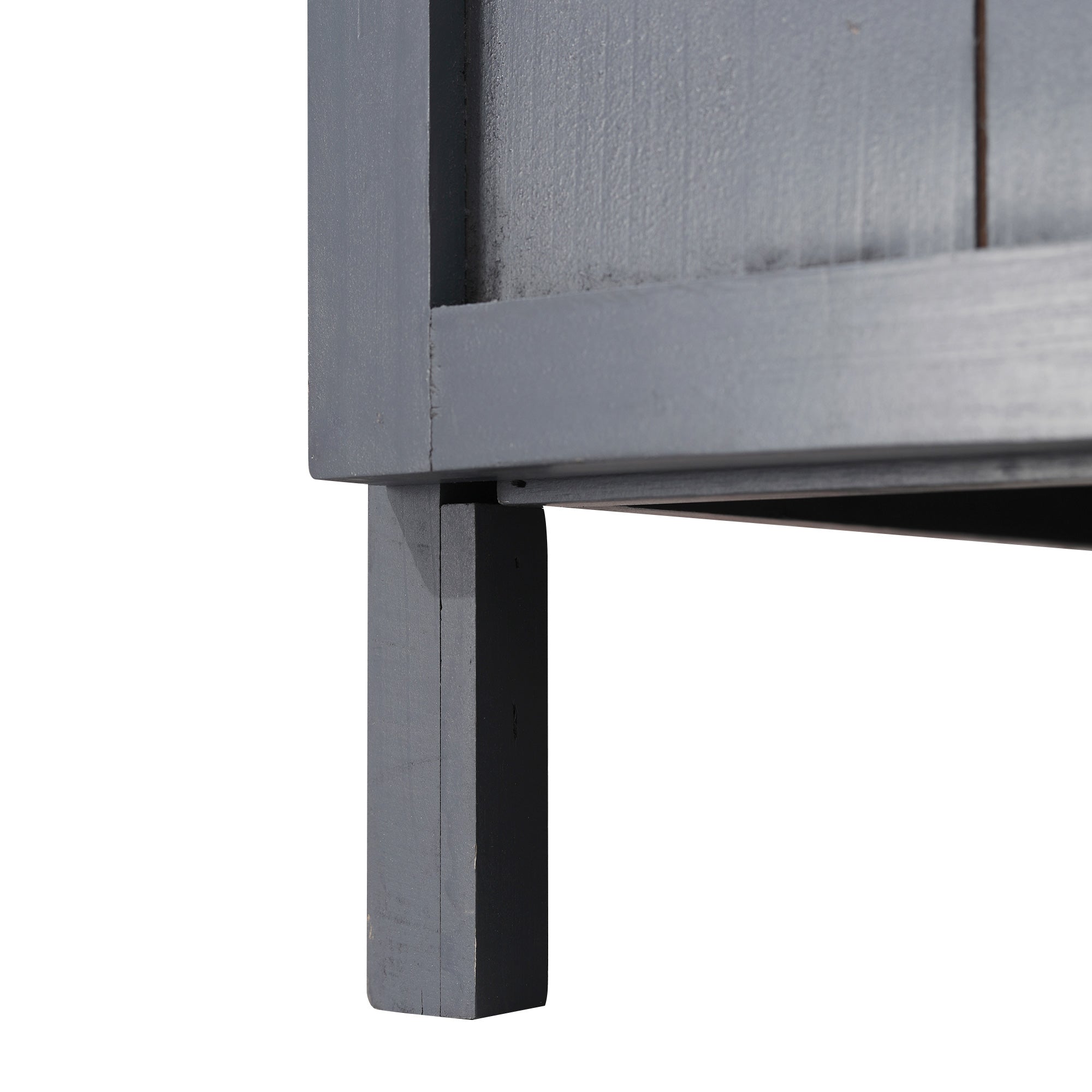 Outsunny Wooden Garden Storage Shed Tool Cabinet Organiser w/ Potting Bench Table, Two Shelves, 98 x 48 x 95.5 cm, Grey - anydaydirect