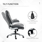 Vinsetto Faux Leather Executive Swivel Office Chair - Dark Grey - anydaydirect