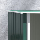 Outsunny 4.7ft x 2.8ft Garden Shed Steel Storage Shed Outdoor Equipment Tool Sloped Roof Door w/ Latch Weather-Resistant Paint Green - anydaydirect