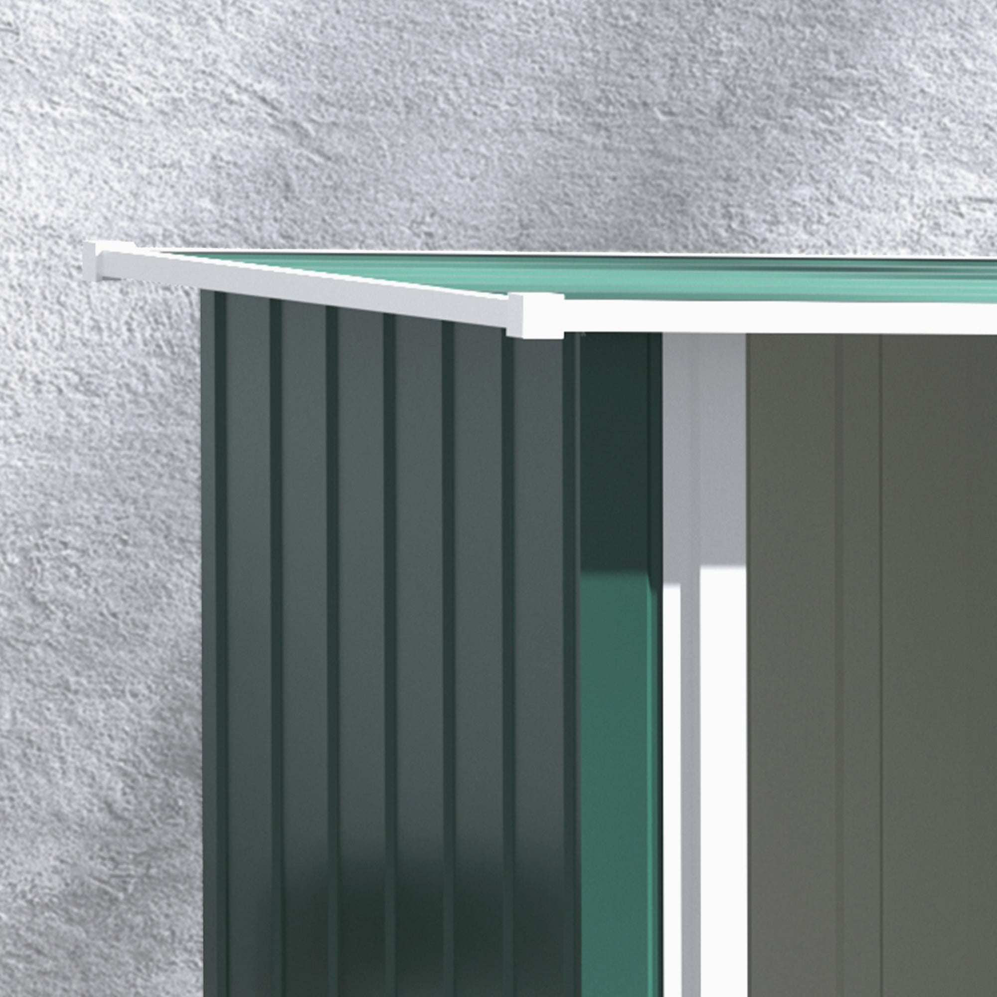 Outsunny 4.7ft x 2.8ft Garden Shed Steel Storage Shed Outdoor Equipment Tool Sloped Roof Door w/ Latch Weather-Resistant Paint Green - anydaydirect