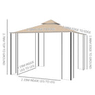 Outsunny 3(m) x 3(m) Garden Gazebo, Double Roof Outdoor Gazebo Canopy Shelter with Netting, Solid Steel Frame for Garden, Lawn, Backyard and Deck - anydaydirect