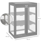 Outsunny 3-tier Wood Greenhouse Garden Polycarbonate Cold Frame Balcony Grow House w/ Storage Shelf for Plants, Flowers, Dark Grey - anydaydirect