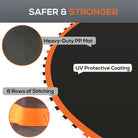 SPORTNOW Replacement Trampoline Mat with Spring Pull Tool, 72 V-Hooks, for 12ft Trampoline using 14cm Springs, Orange - anydaydirect
