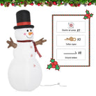 HOMCOM 6ft/1.82m Tall Giant Outdoor Indoor Inflatable Snowman Christmas Decoration for Lawn with Hat Scarf LED Lights - anydaydirect