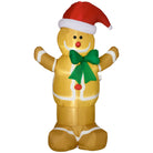 HOMCOM 183cm Christmas Inflatable Gingerbread Man Holiday Yard Lawn Decoration with LED Lights, Indoor Outdoor Blow Up Decor - anydaydirect