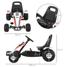 HOMCOM Kids Adjustable Seat PP Pedal Go-Kart White/Red - anydaydirect