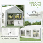 Outsunny 6m x 4m Garden Gazebo, Galvanised Marquee Party Tent with Removable Sides and Windows for Parties, Wedding and Events, White - anydaydirect