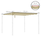 Outsunny Retractable Pergola Shade Cover, Replacement Canopy Fabric for 3 x 3 (m) Pergola, Gazebo Retractable Roof, Beige - anydaydirect