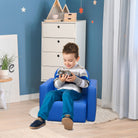 HOMCOM 2 In 1 Toddler Sofa Chair,  48 x 44 x 41 cm, for Game Relax Playroom, Blue - anydaydirect