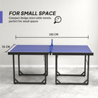 HOMCOM 6ft Table Tennis Table, Ping Pong Table with Net, Foldable and Portable Ping Pong Set for Indoor Outdoor Use, Easy Assemble, Midsize, Blue - anydaydirect