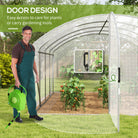 Outsunny Polytunnel Greenhouse Walk-in Grow House with UV-resistant PE Cover, Door, Galvanised Steel Frame, 4 x 3 x 2m, White - anydaydirect