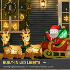 HOMCOM 1.1m Christmas Inflatable Santa Claus on Sleigh, LED Lighted for Home Indoor Outdoor Garden Lawn Decoration Party Prop - anydaydirect