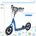HOMCOM Teen Push Scooter Kids Children Stunt Scooter Bike Bicycle Ride On 12" EVA Tyres, Blue - anydaydirect