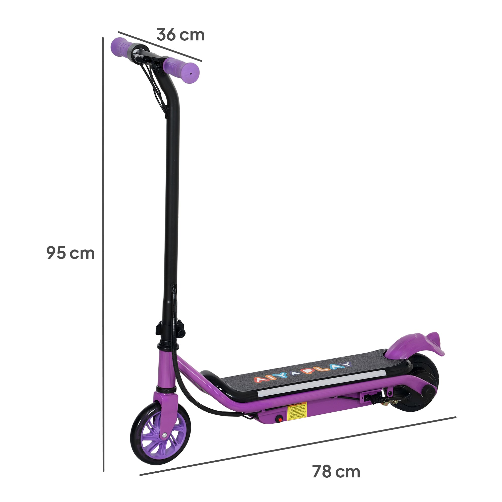 AIYAPLAY Electric Scooter for Kids Ages 6-14, with Dual Brakes, Flash Wheel and Colourful Light, Kids Electric Scooter E Scooter, Up to 12 KM/H & 10 KM, Purple - anydaydirect