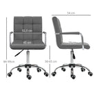 Vinsetto PU Leather Home Office Desk Chair, Computer Chair with Mid Back, Arm, Swivel Wheels, Adjustable Height, Grey - anydaydirect