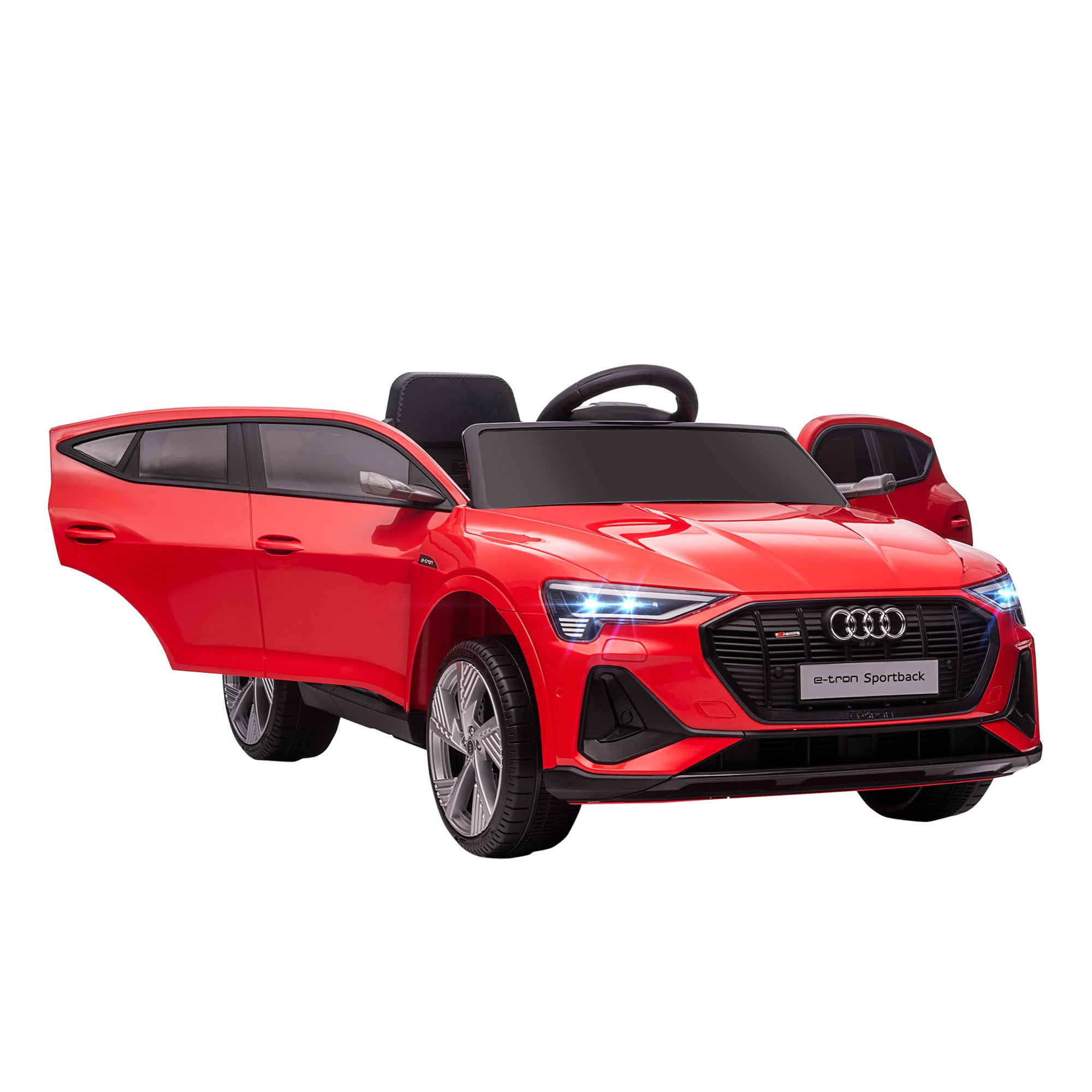 HOMCOM Audi E-tron Licensed 12V Kids Electric Ride On Car with Parental Remote Music Lights MP3 Suspension Wheels for 3-5 Years Red - anydaydirect
