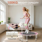 SPORTNOW 40" Fitness Trampoline, Mini Rebounder Trampoline for Adults with 5-Level Adjustable Handle, Indoor Exercise Bungee Rebounder, Max Load 100KG, Pink - anydaydirect