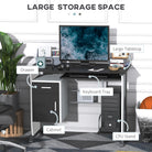 HOMCOM Computer Desk with Sliding Keyboard Tray, Storage Drawers and Host Box Shelf, Home Office Desk, Study Workstation, 100 x 52 x 75cm, Black - anydaydirect