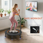 HOMCOM 40" Foldable Mini Fitness Trampoline, with Adjustable Foam Handle, Orange - anydaydirect