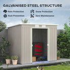 Outsunny Outdoor Garden Metal Equipment Tool Storage Shed w/ Foundation, Double Door, Vents and Sloped Roof, Grey - anydaydirect